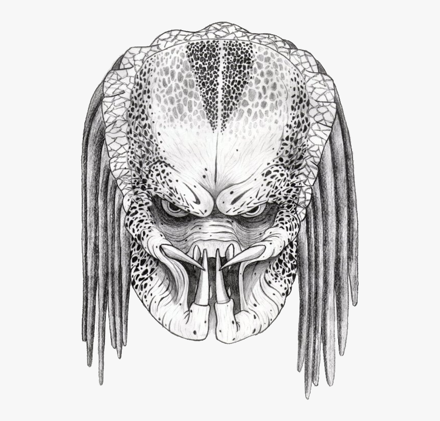 Predator Head Png - Easy Predator Face Drawing, Transparent Png, Free Download