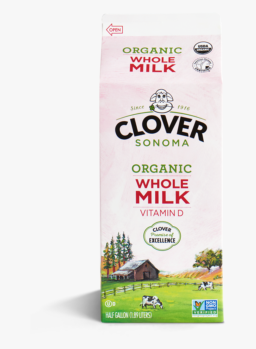 Organic Whole Milk - Clover Sonoma Milk, HD Png Download, Free Download