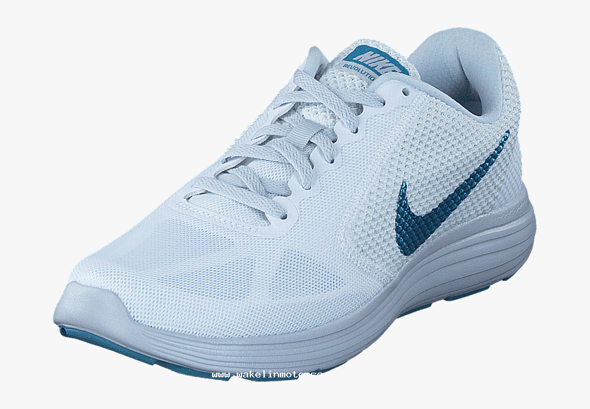 Nike Revolution 3 White/cerulean Pure Platinum - Nike, HD Png Download, Free Download