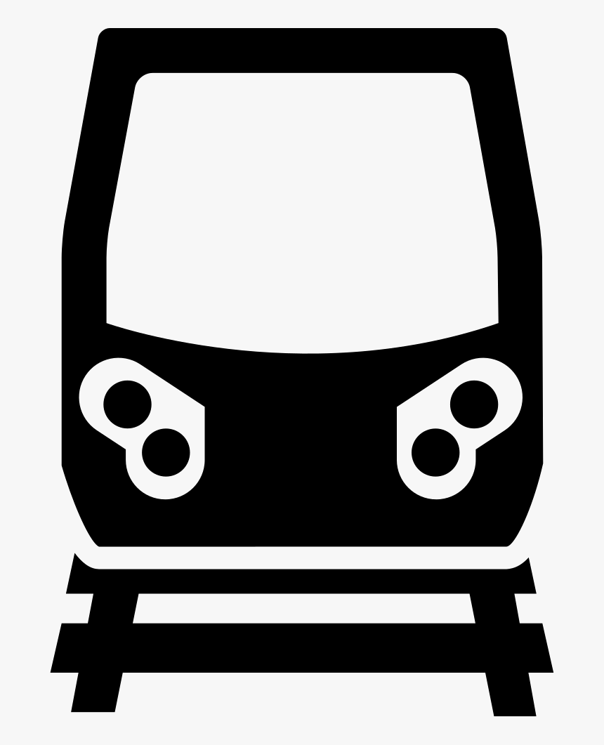Front Train On Tracks - Train Silhouette Front View, HD Png Download, Free Download