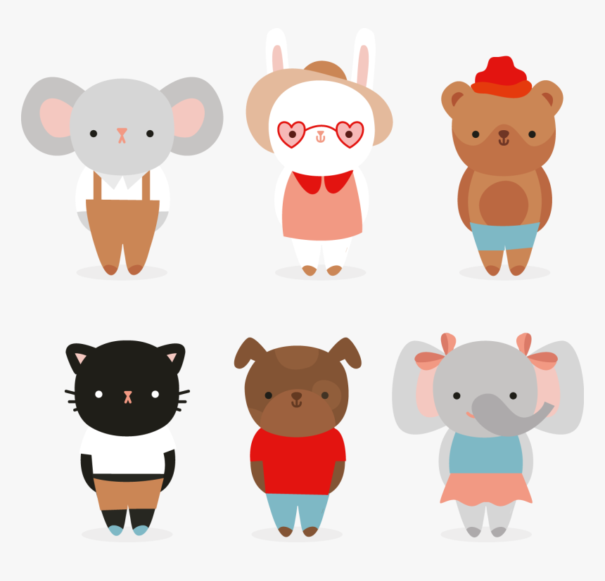 Transparent Kawaii Frame Png - Cute Animals Vector Png, Png Download, Free Download