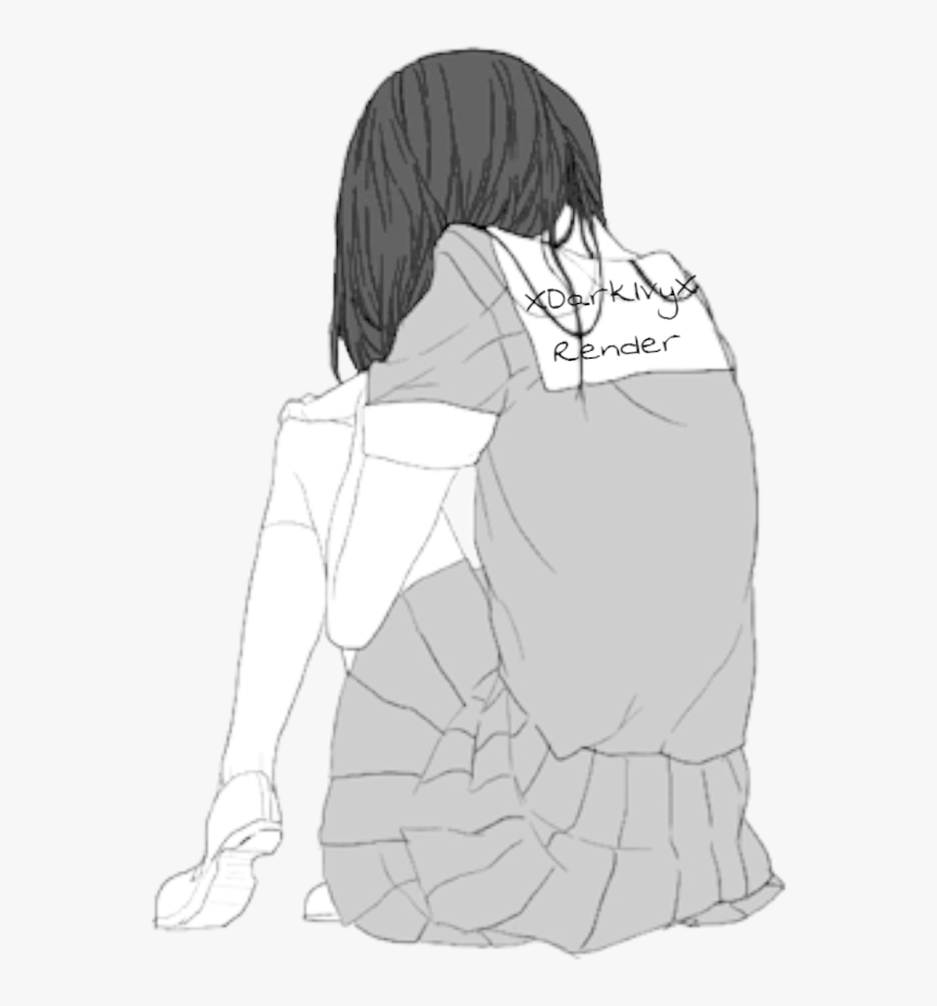 Sad Anime Girl Png, Transparent Png, Free Download