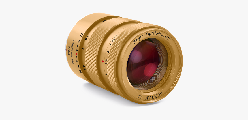 Trioplan Horizontal Gold-600x520 - Trioplan 100mm F2 8 Gold, HD Png Download, Free Download