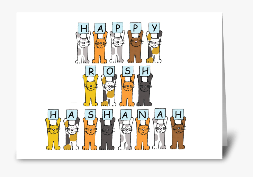 Happy Rosh Hashanah, Cartoon Cats - Twins Sisters Birthday Cards, HD Png Download, Free Download
