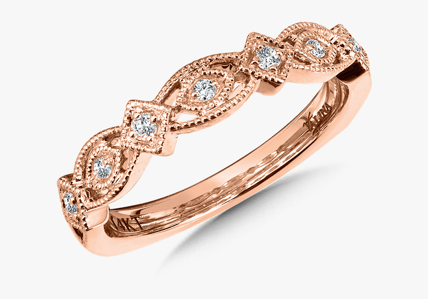 Valina Stackable Wedding Band In 14k Rose Gold - Engagement Ring, HD Png Download, Free Download