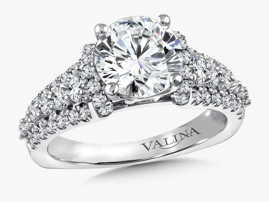 Valina Diamond Engagement Ring Mounting In 14k White - Valina Rose Gold Engagement Rings, HD Png Download, Free Download