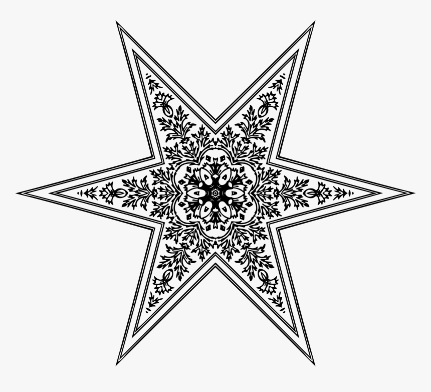 Ornamental Star Clip Arts - Mandala To Color Hearts, HD Png Download, Free Download