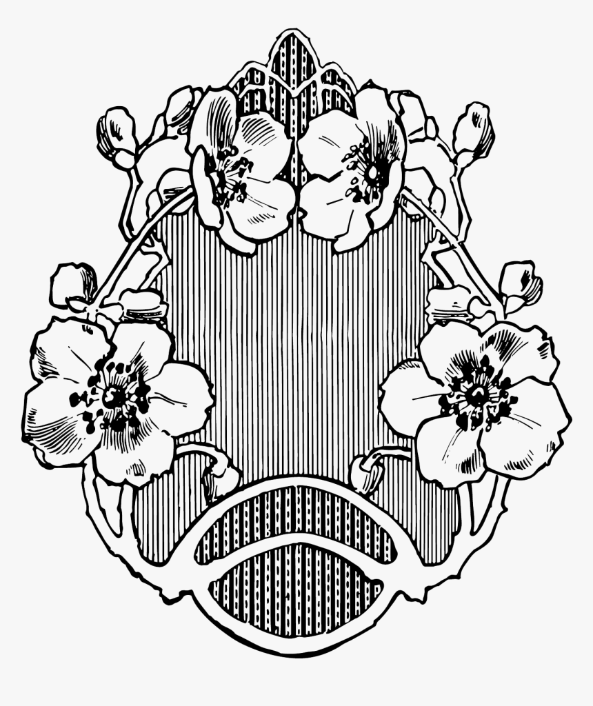 Deco Painting Transprent Png - Art Nouveau Line Art, Transparent Png, Free Download