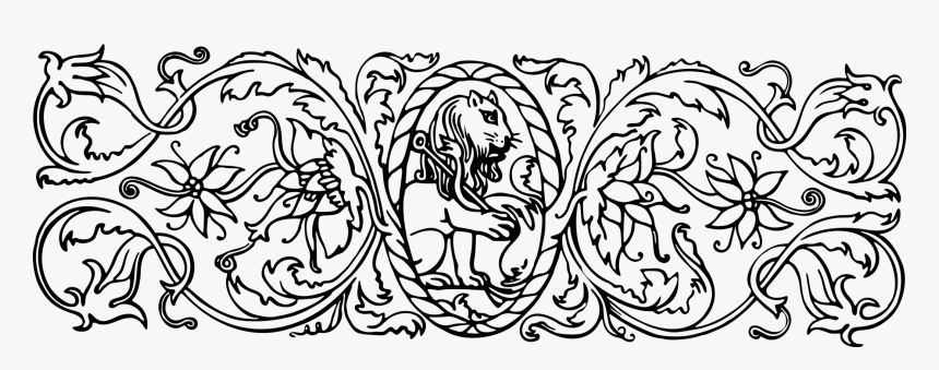 Art,symmetry,monochrome Photography - Art Nouveau Ornaments Png, Transparent Png, Free Download