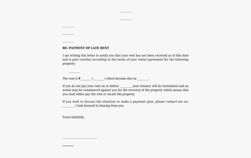 Late Rent Notice - Letter Writing For Late Rent Vacate Notice, HD Png Download, Free Download