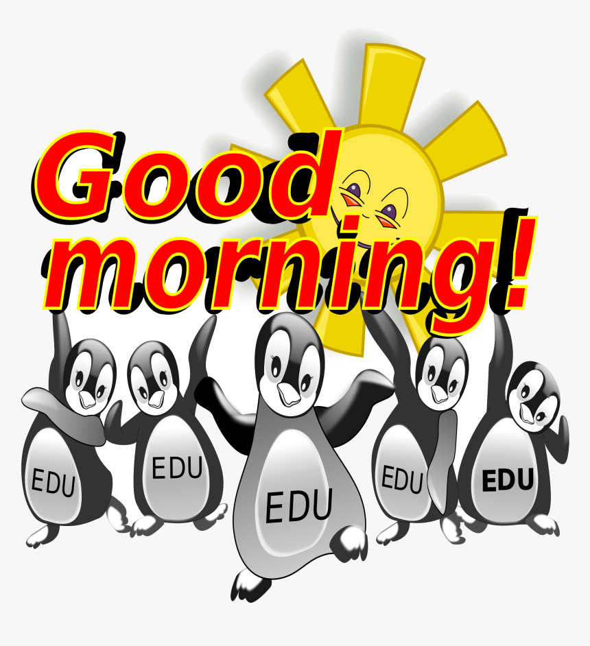 Good Morning Clipart Image Black And White Library - Wednesday Good Morning Penguin, HD Png Download, Free Download