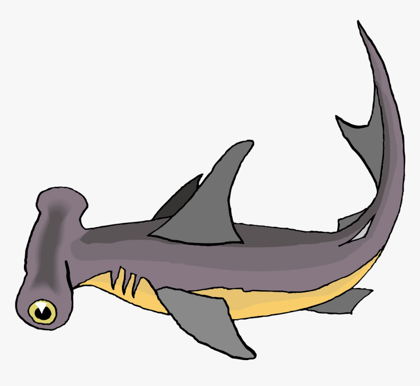 Hammerhead Shark Bull Shark Clip Art - Cartoon Hammerhead Shark Clipart, HD Png Download, Free Download