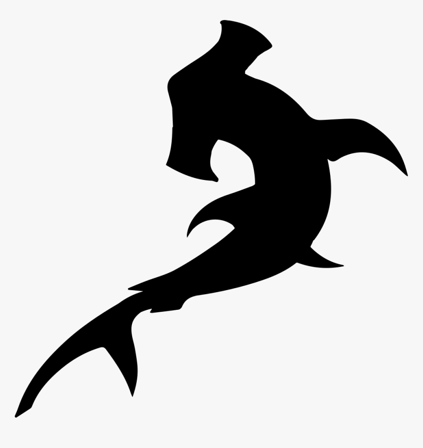 Hammerhead Shark Silhouette Scalloped Hammerhead - Hammerhead Shark Silhouette, HD Png Download, Free Download