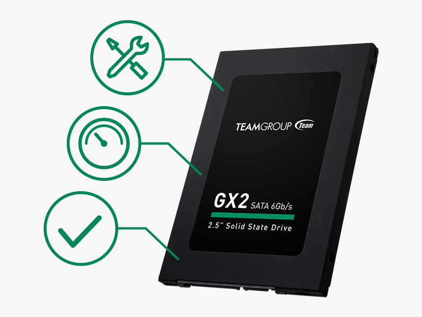 Team Group Gx2 Ssd Facing Slightly To The Left With - Ssd Team Gx1 120gb, HD Png Download, Free Download