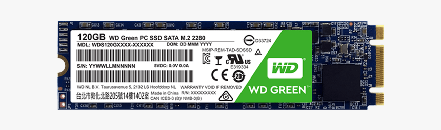 120gb Green 2280, 540 / 430 Mb/s, Slc, Sata 6gb/s, - Wd Green 240gb M 2, HD Png Download, Free Download