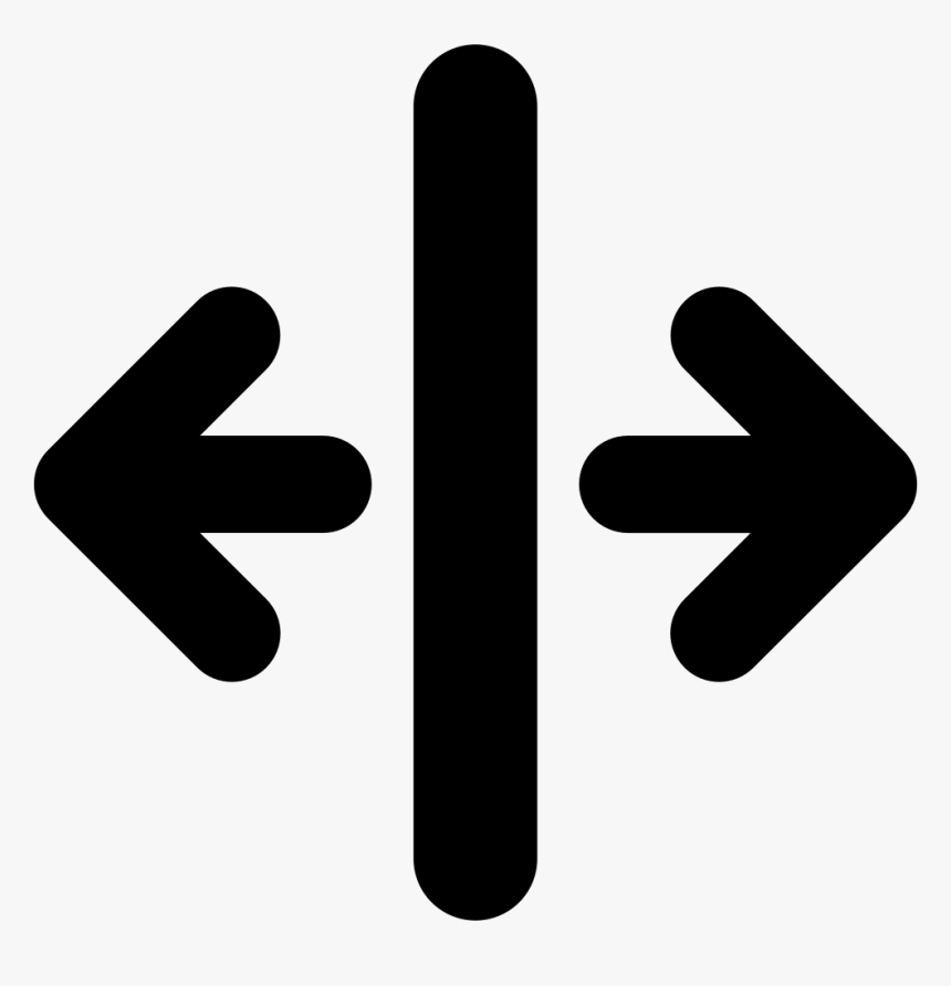 Right And Left Arrows With Vertical Line Separation - Separation Icon, HD Png Download, Free Download
