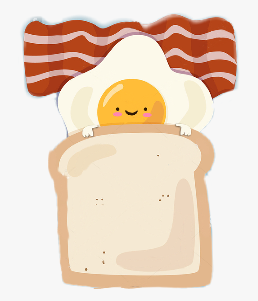 #breakfast #eggs #bacon #toast #goodmorning #goodnight - Bacon And Eggs Cartoon Png, Transparent Png, Free Download