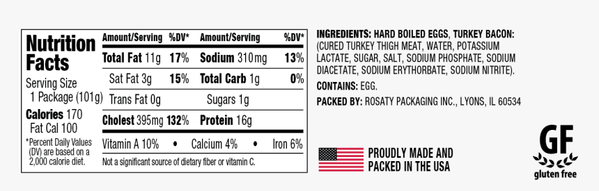 Bacon N Eggs Nutrition And Ingredients Information - Nutrition Label, HD Png Download, Free Download