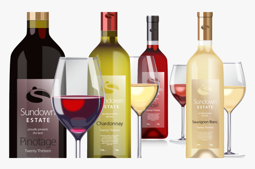 Wine Bottles And Glasses 2, Vector - Hd Wine Bottles And Glasses Png, Transparent Png, Free Download