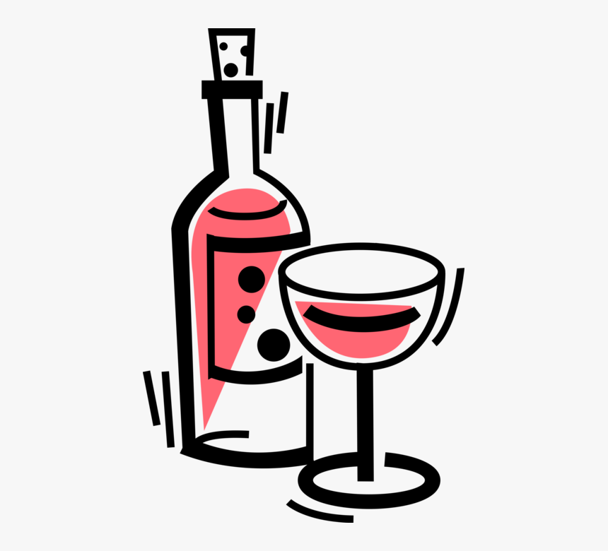 Vector Illustration Of Alcohol Beverage Wine Bottle, HD Png Download, Free Download