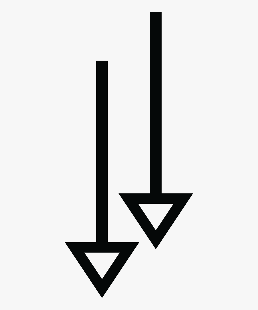 Double Down Arrow With White Triangle , Png Download, Transparent Png, Free Download