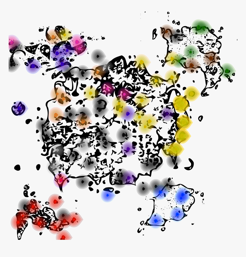 Abstract Composition Of Color Splatters Clip Arts - Drawing, HD Png Download, Free Download