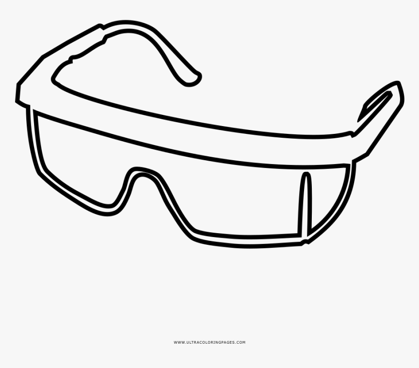 Safety Glasses Coloring Page - Glasses Drawing, HD Png Download, Free Download