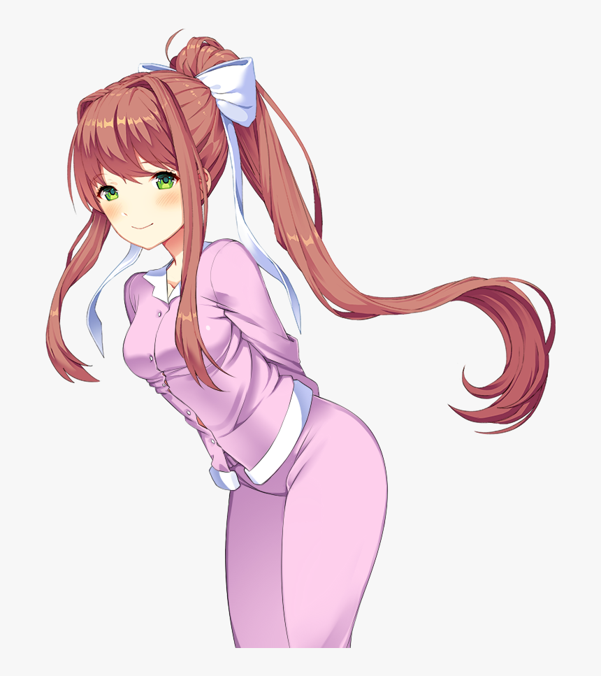 Monika In Her Pajamas Ddlc Png Monica Ddlc - Doki Doki Literature Club Monika Thicc, Transparent Png, Free Download