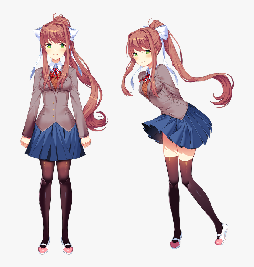 492 Kb Png - Doki Doki Literature Club Monika Sprite, Transparent Png, Free Download