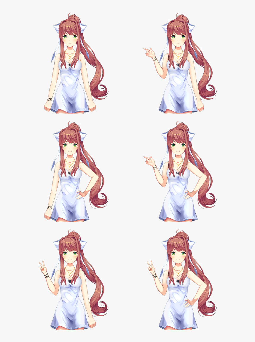 Transparent Doki Doki Literature Club Happy Thoughts - Doki Doki Literature Club Sprites Monika Ddlc, HD Png Download, Free Download