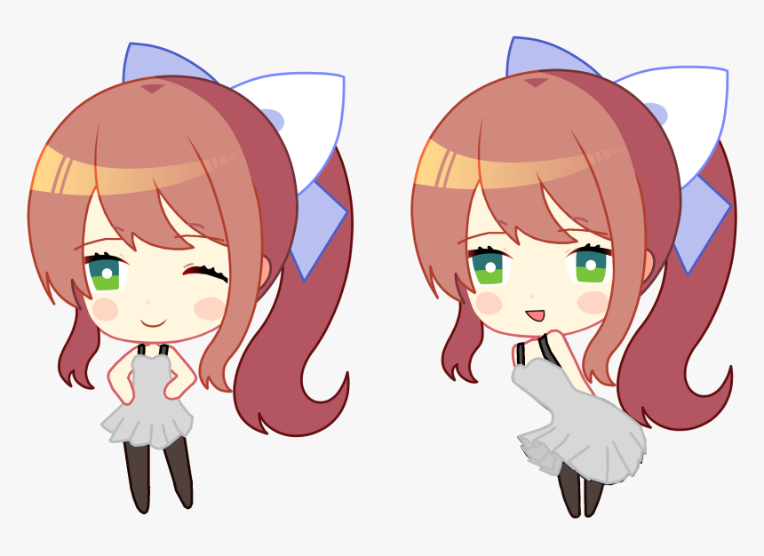 Oc Edited Mediachibi Monika Casual Outfit Sprites Png - Doki Doki Literature Club Monika Cute, Transparent Png, Free Download