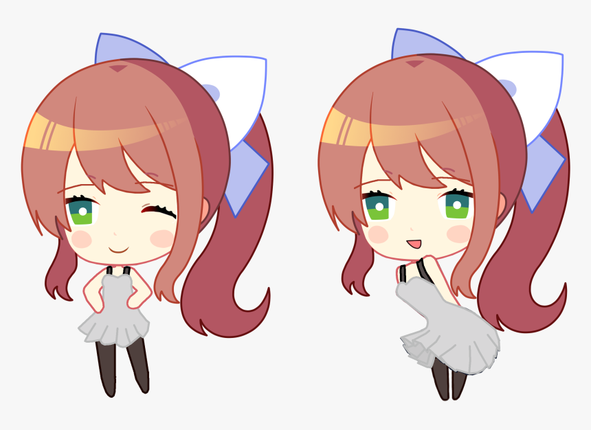 Oc Edited Mediachibi Monika Casual Outfit Sprites Png Doki Doki