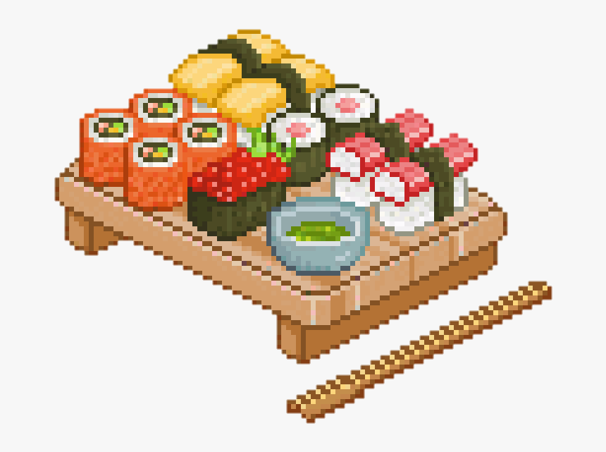 #sushi #pixel #food #cute #tumblr #png #yellow #red - Food Pixel, Transparent Png, Free Download