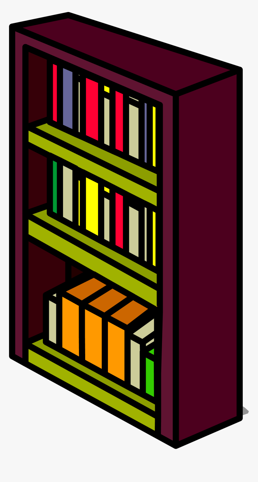 Burgundy Bookshelf Sprite - Free Sprite Bookshelf, HD Png Download, Free Download
