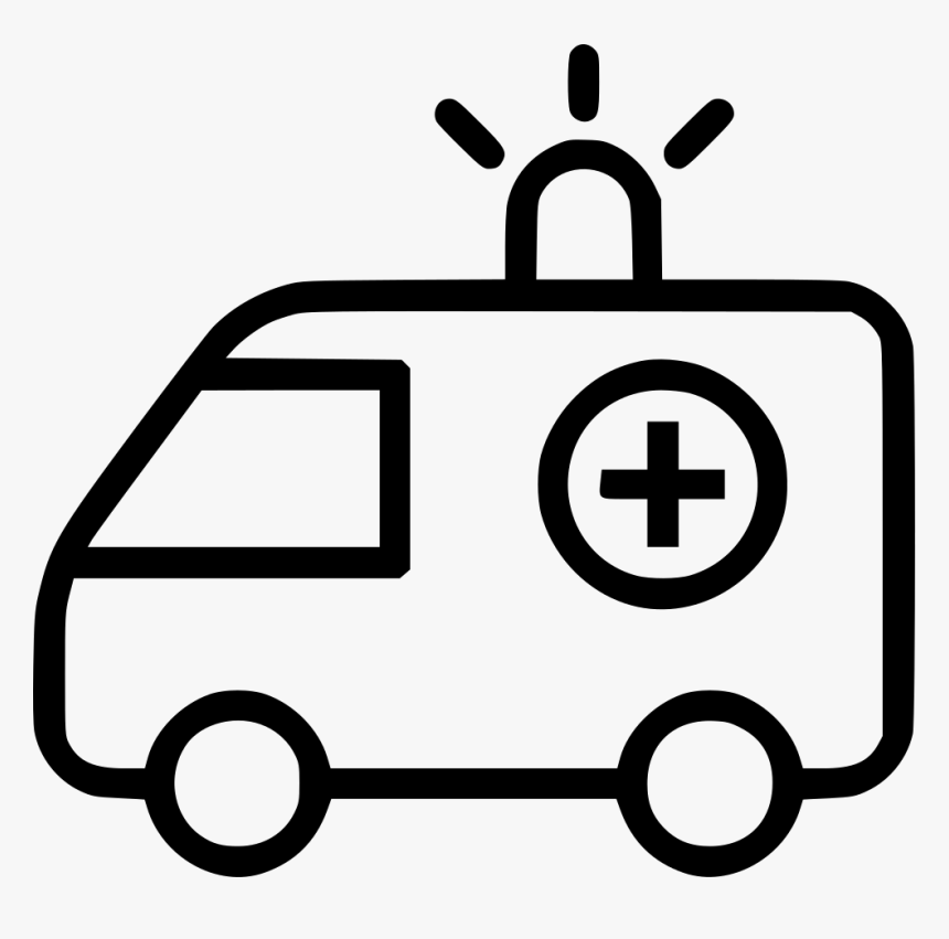 Ambulance Truck Siren Comments - Ambulance Clipart Black And White, HD Png Download, Free Download