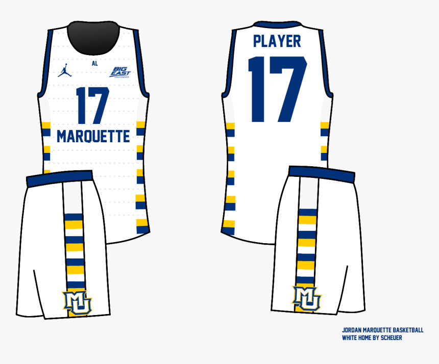 Transparent Basketball Jersey Png - White Marquette Basketball Jersey, Png Download, Free Download