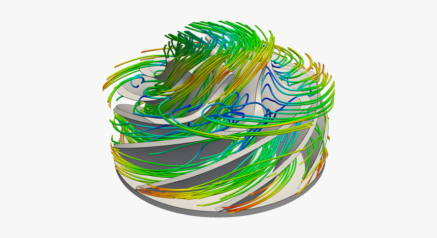 Post-processing Image Of Simulated Pump Showing Fluid - Vertical Pump Cad, HD Png Download, Free Download