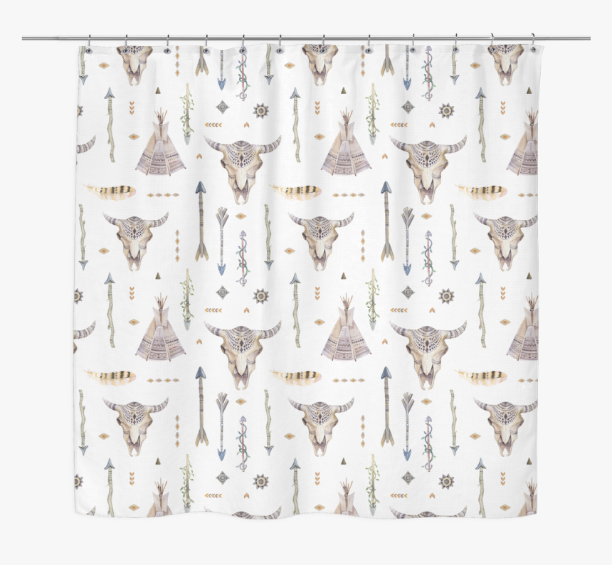 Native Arrows & Skulls Shower Curtain - Linen, HD Png Download, Free Download