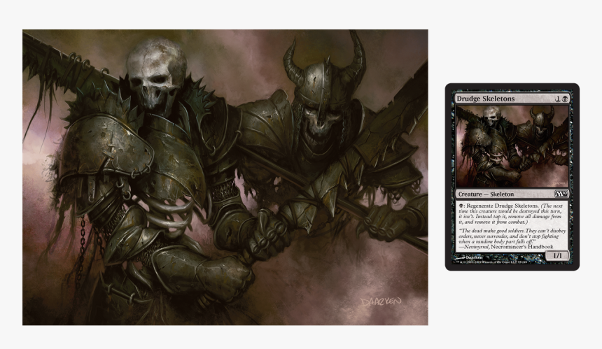 Transparent Mtg Card Back Png - Skeleton Art Magic The Gathering, Png Download - kindpng