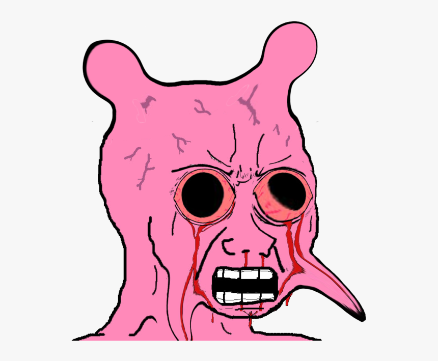 Pink Face Nose Mammal Vertebrate Head Clip Art Snout - Pink Wojak, HD Png Download, Free Download