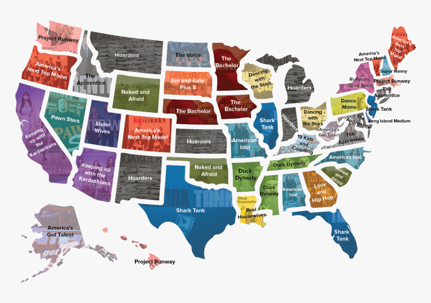 Most Popular Reality Tv Show By State - Most Popular Shows By State, HD Png Download, Free Download