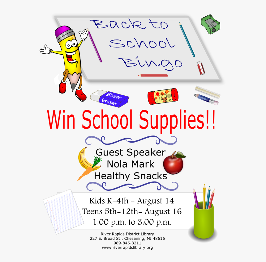 Back2schoolbingo - Cartoon, HD Png Download, Free Download