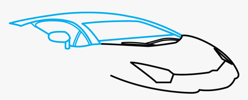 Lamborghini Aventador J Drawing - Lamborghini Aventador Drawing Easy, HD Png Download, Free Download