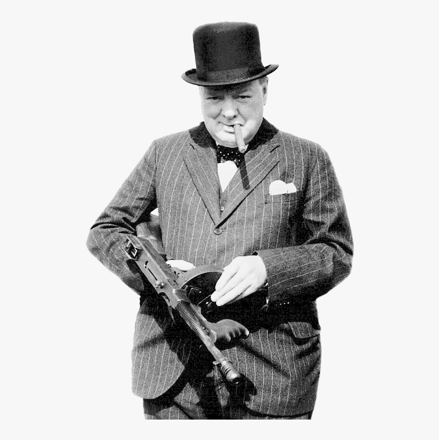 Winston Churchill Png - Winston Churchill Tommy Gun, Transparent Png, Free Download