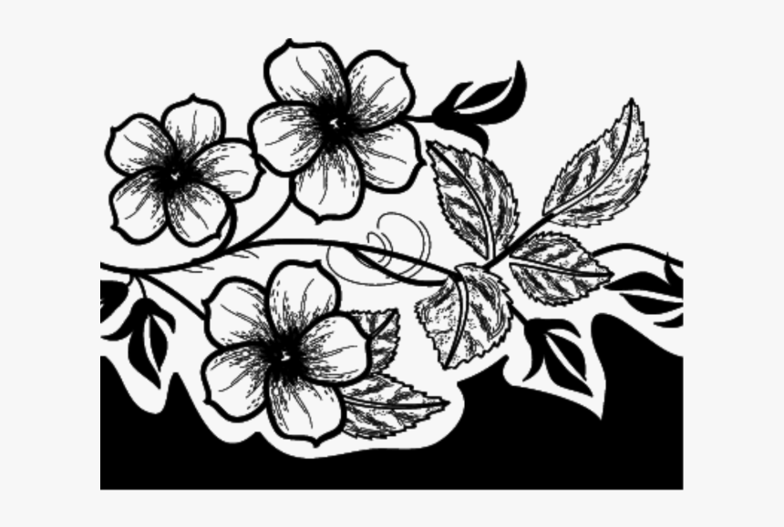 Transparent Flowers Clipart Black And White - Black Floral Png, Png Download, Free Download