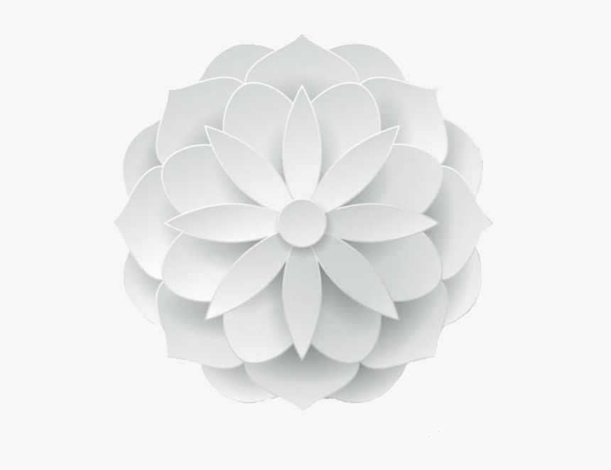 #flower #paperflower #decoration #element #vector #white - White Vector Flower Png, Transparent Png, Free Download