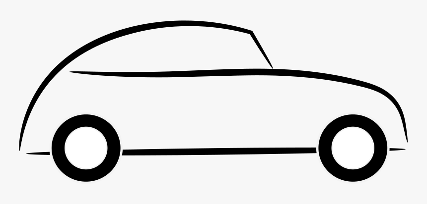 Car Icon - Simple Cartoon Car Black And White, HD Png Download, Free Download