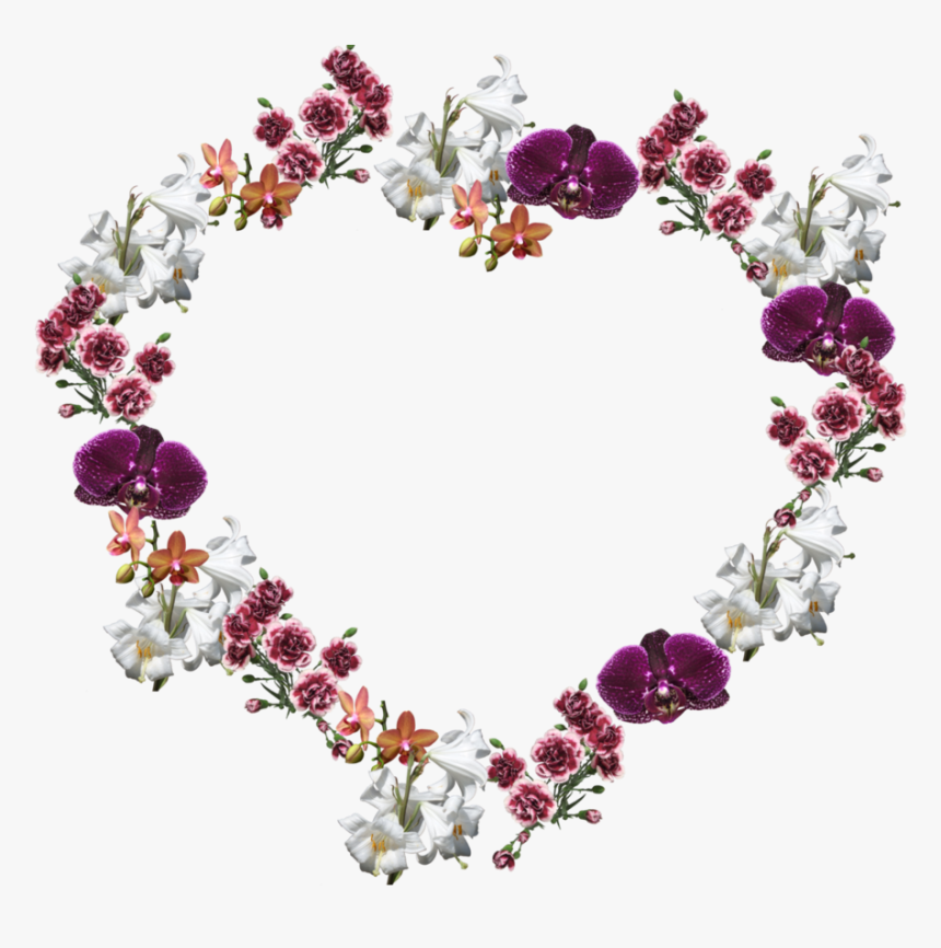 Flower Frame Png Download Image - Heart Flower Frame Png, Transparent Png, Free Download