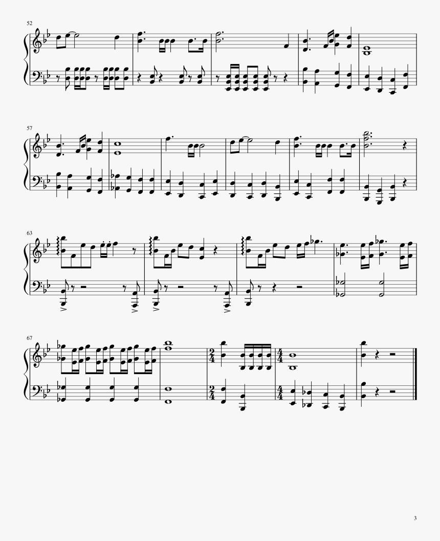 Ponyo Theme Song Piano Sheet Music, HD Png Download, Free Download