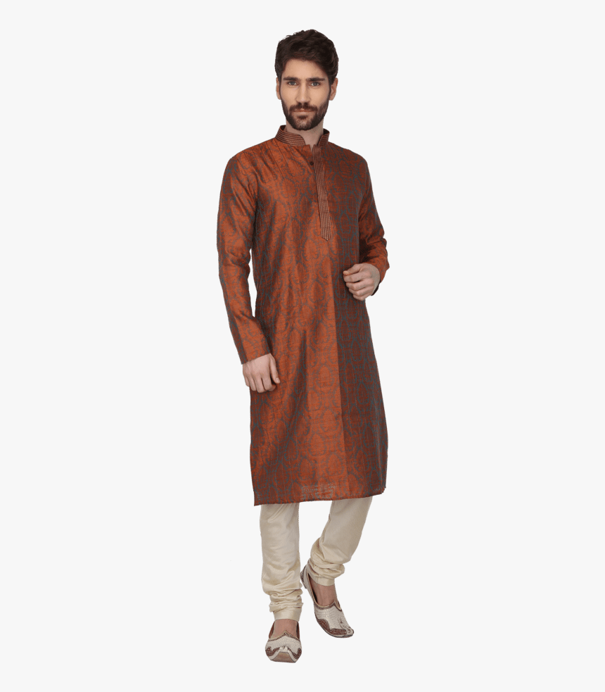 Mens Printed Regular Fit Kurta Pyjama Set - Standing, HD Png Download, Free Download